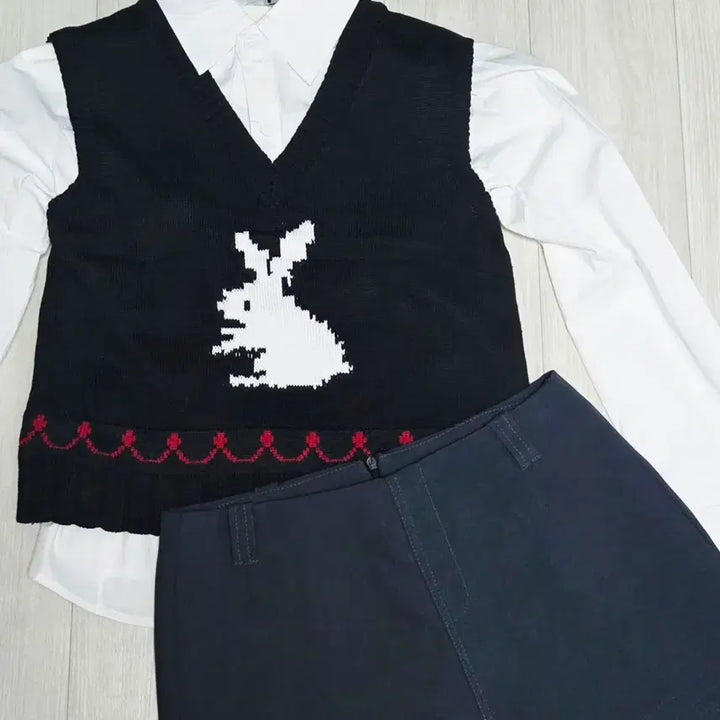 [BUNJANG] 3-Piece Set: Shirt, Knit Vest, Skirt / ㅁ새상품ㅁ 셔츠 니트베스트 스커트 3ps 세트