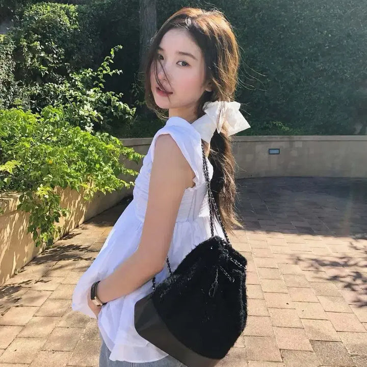 [BUNJANG] The Barnnet Tweed Backpack / 바넷 The Barnnet  트위드 백팩 블랙