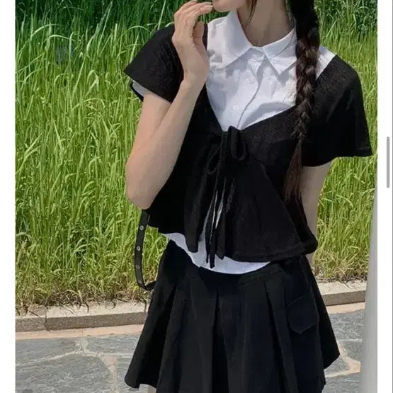 [BUNJANG] 애니원모어 볼레로 스트랩 가디건 블랙 / 애니원모어 볼레로 스트랩 가디건 블랙