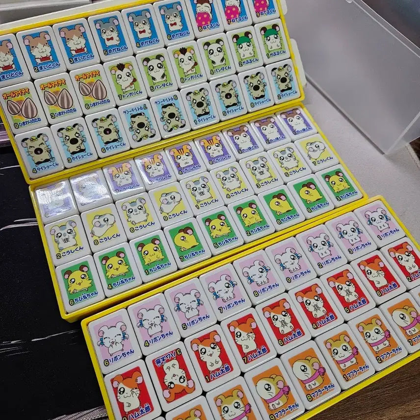 [BUNJANG] Hamtaro Mahjong Set / 고전 햄토리 마작 세트 게임 딩가딩 대장 미니미니 소품샵