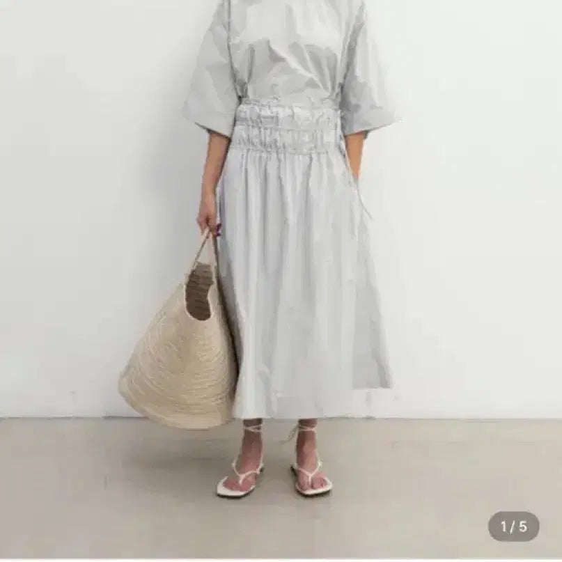 [BUNJANG] Monoha Silky Shirring Skirt - Black / 모노하 실키셔링스커트 블랙 새상품