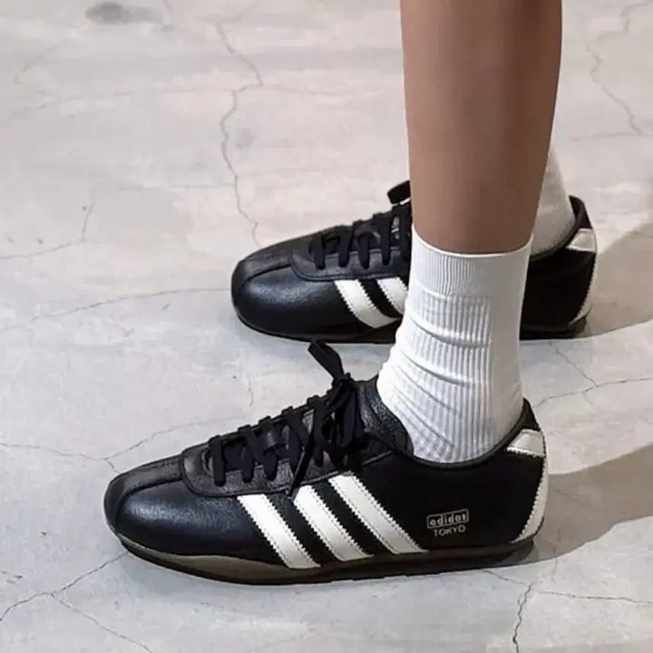[BUNJANG] Adidas Tokyo Leather Black Sneakers / 아디다스 도쿄 레더 블랙 250
