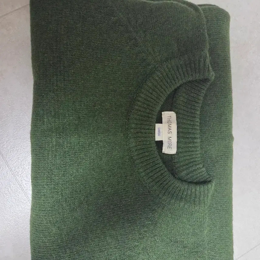 [BUNJANG] Thomas More SW1403 Lambswool Round Knit - Green Moss - L / 토마스모어 sw1403 램스울 라운드 니트 그린모스 L
