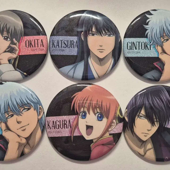 [BUNJANG] Gintama Glitter Badge Bundle Set / 은혼 글리터 뱃지(일괄