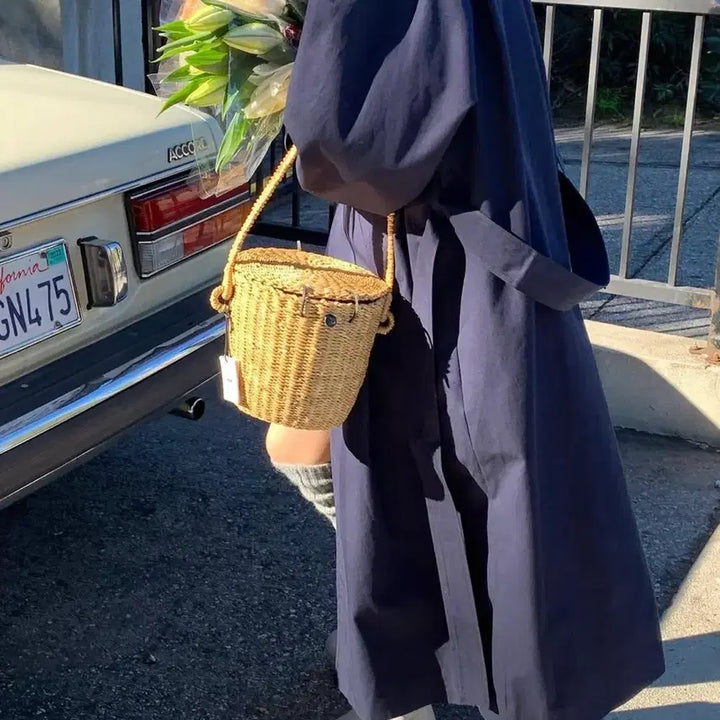 [BUNJANG] Without Summer Trench Coat Navy / 위드아웃썸머 트렌치코트 네이비
