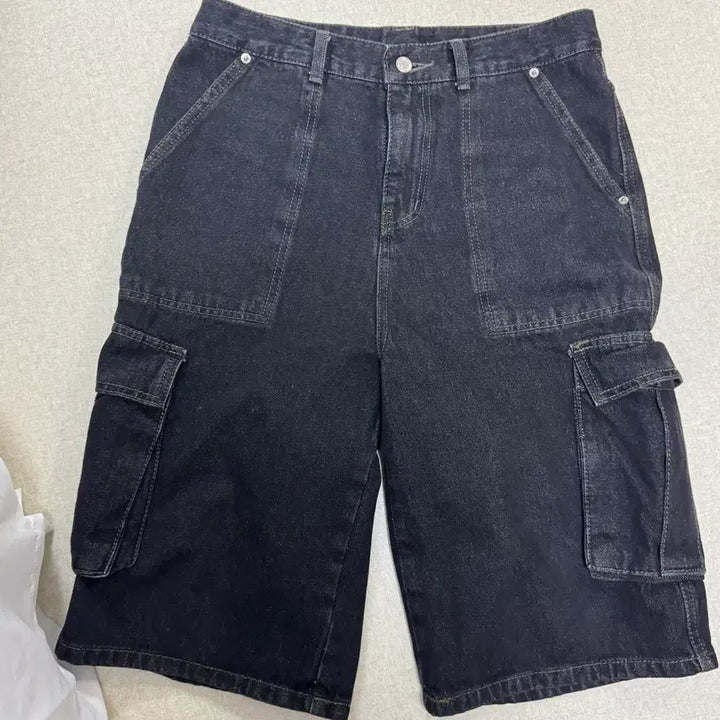 [BUNJANG] Compagno Bermuda Cargo Denim Pants / 꼼파뇨 버뮤다 카고 데님 팬츠
