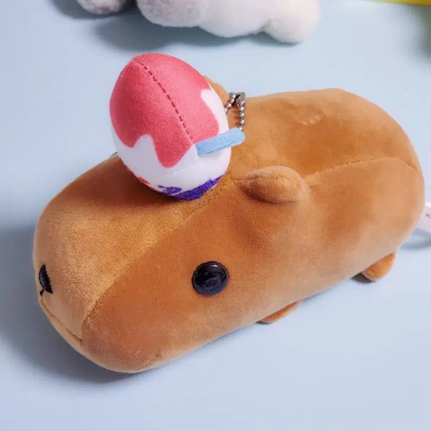 [BUNJANG] Capybara Bingsu Mascot Doll Keychain Plush / 고전문구 카피바라 빙수 마스코트 인형 키링 누이구루미