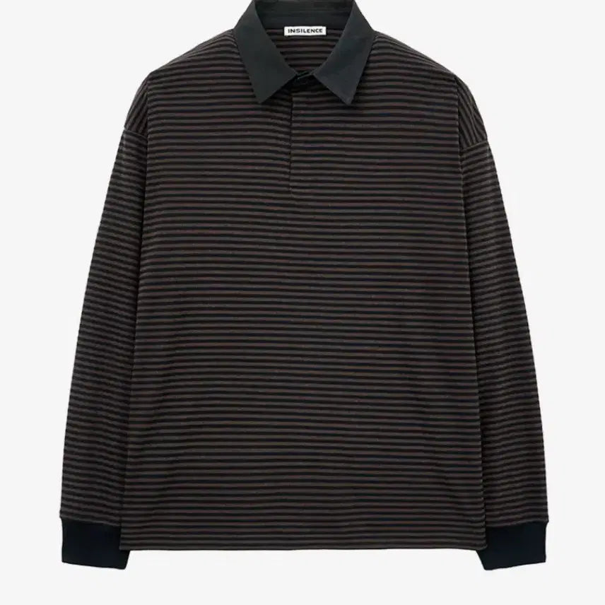 [BUNJANG] In Silence Stripe Rugby Polo Shirt / 인사일런스 스트라이프 럭비 폴로 BROWN