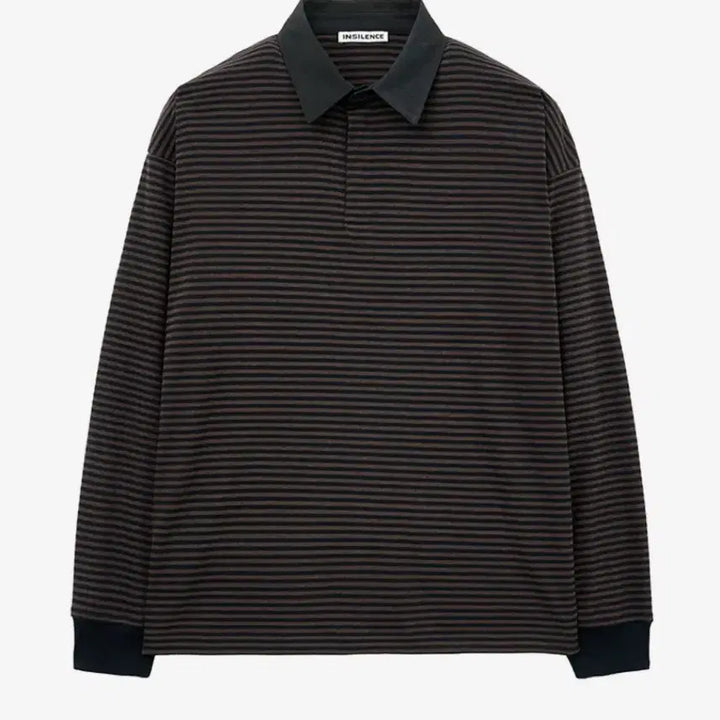 [BUNJANG] In Silence Stripe Rugby Polo Shirt / 인사일런스 스트라이프 럭비 폴로 BROWN