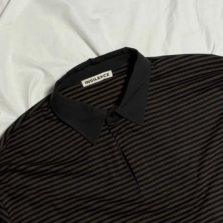 [BUNJANG] In Silence Stripe Rugby Polo Shirt / 인사일런스 스트라이프 럭비 폴로 BROWN