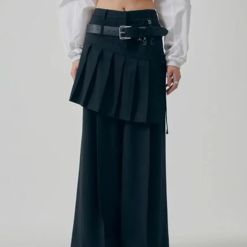 [BUNJANG] Trimming Bird Flowing Pleated Layered Pants Black S / 트리밍버드 Flowing Pleated 레이어드 팬츠 블랙 S