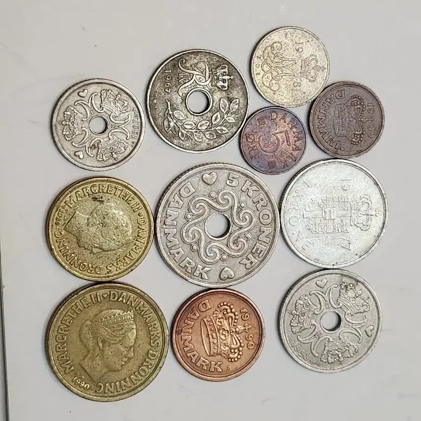 [BUNJANG] Foreign Coins - Denmark Coins Bundle Set / 외국동전 , 덴마크 옛날 주화 포함 11점 일괄