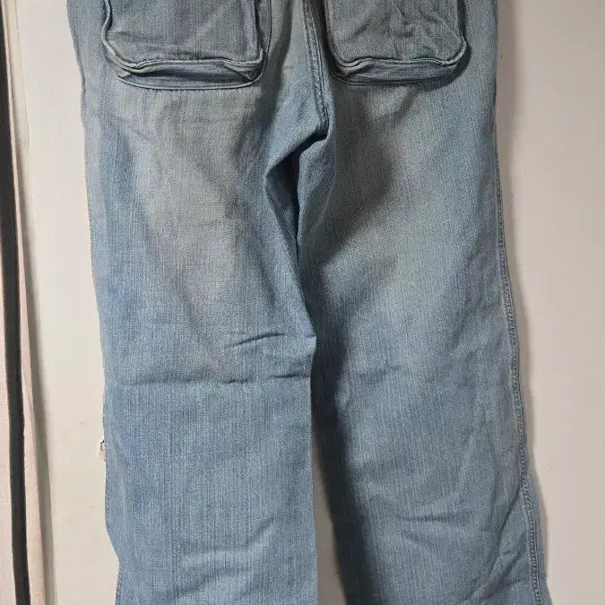 [BUNJANG] Vintage Washed Denim Wide Pants / 빈티지 워싱 데님 와이드 팬츠