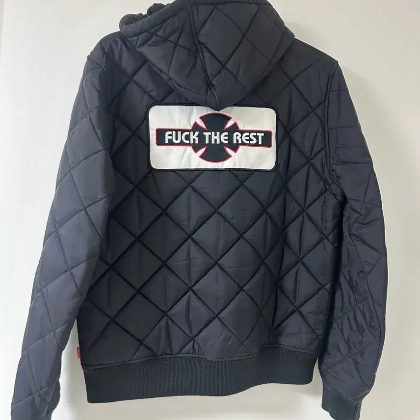 [BUNJANG] Supreme Quilted Hoodie Jacket Black / 슈프림 퀼팅 후드 자켓 블랙
