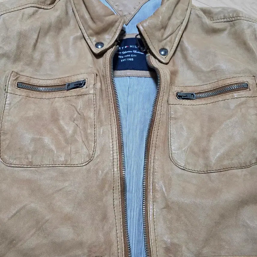 [BUNJANG] Tommy Hilfiger Leather Jacket / 타미힐피거 가죽자켓