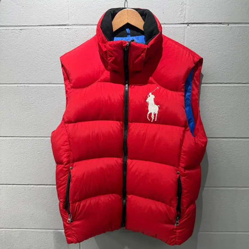 [BUNJANG] Polo Ralph Lauren Big Pony Red Padded Vest L / 폴로 랄프로렌 빅포니 레드 패딩 조끼