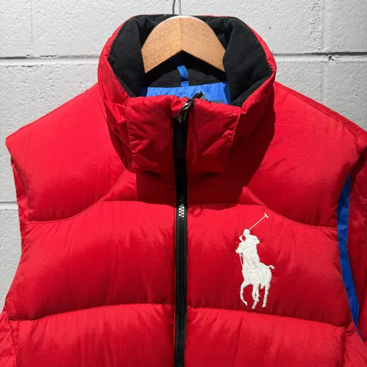 [BUNJANG] Polo Ralph Lauren Big Pony Red Padded Vest L / 폴로 랄프로렌 빅포니 레드 패딩 조끼
