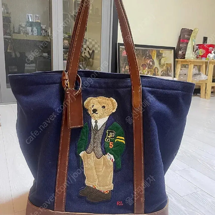 [BUNJANG] Polo Ralph Lauren Bear 50th Anniversary Tote Bag / 폴로 랄프로렌 베어 토트백 네이비 50주년 한정판