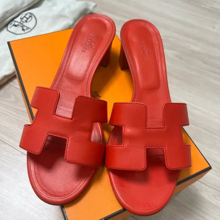 [BUNJANG] Hermes Oasis Sandals Rouge Grenadine Size 38 / 에르메스 오아시스 / 루즈 그르나딘 / 38