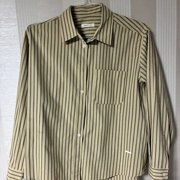 [BUNJANG] Archive J2U Noma Stripe Shirt Mocha Beige / 아카이브 제이투유 노마 스트라이프 셔츠 모카 베이지