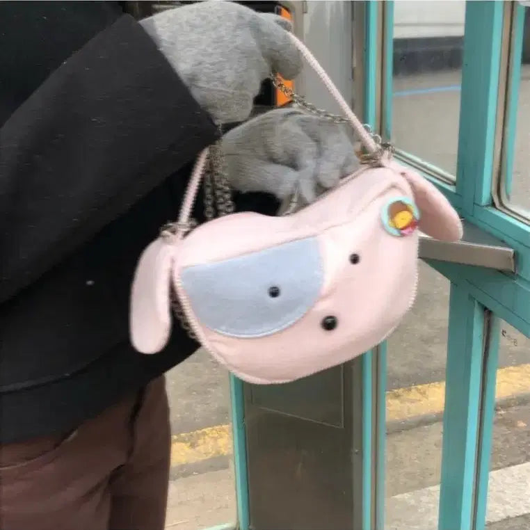 [BUNJANG] Hyotz Puppy Tote Bag Baby Pink / 효쯔 멍토드백 Baby Pink