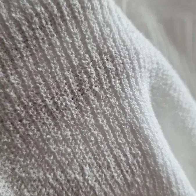 [BUNJANG] White Square Neck Summer Knit Top / 화이트 스퀘어 여름 니트 77가능. 프리사이즈