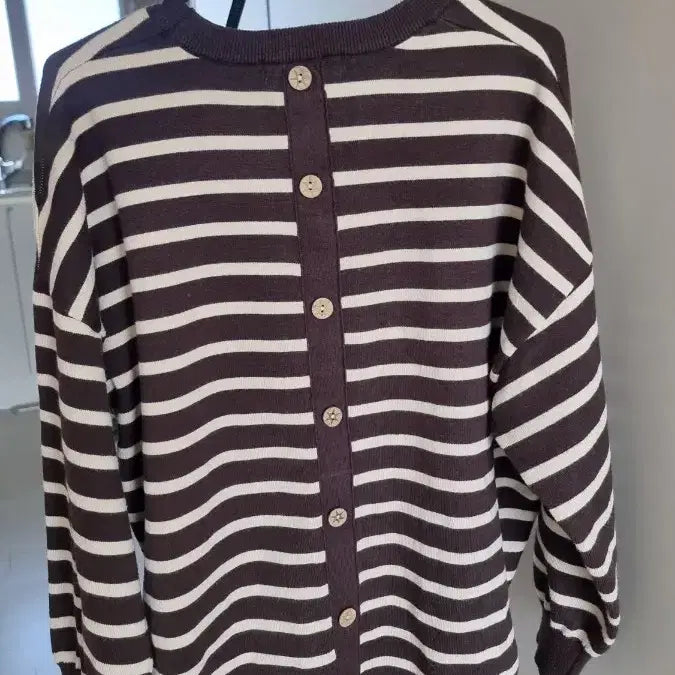 [BUNJANG] Brown Striped Knit Sweater / 브라운 스트라이프 니트 77가능