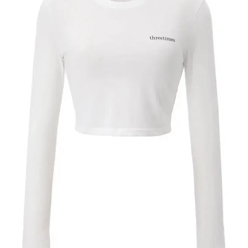 [BUNJANG] 3 Times Eco Logo Crop Long Sleeve T-shirt / 쓰리타임즈 에코 로고 크롭 긴팔티