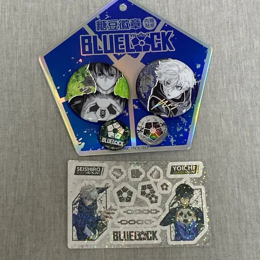 [BUNJANG] Blue Lock Isagi &amp; Nagi Badge &amp; Sticker Set / 블루록 이사기 나기 뱃지 스티커 세트