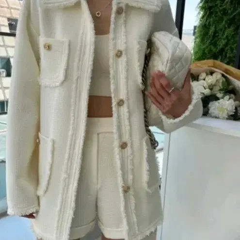 [BUNJANG] Tweed Jacket Ivory New / 여성 트위드 자켓 아이보리 새상품