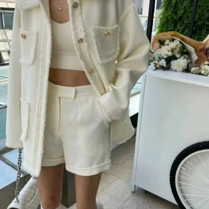 [BUNJANG] Tweed Jacket Ivory New / 여성 트위드 자켓 아이보리 새상품