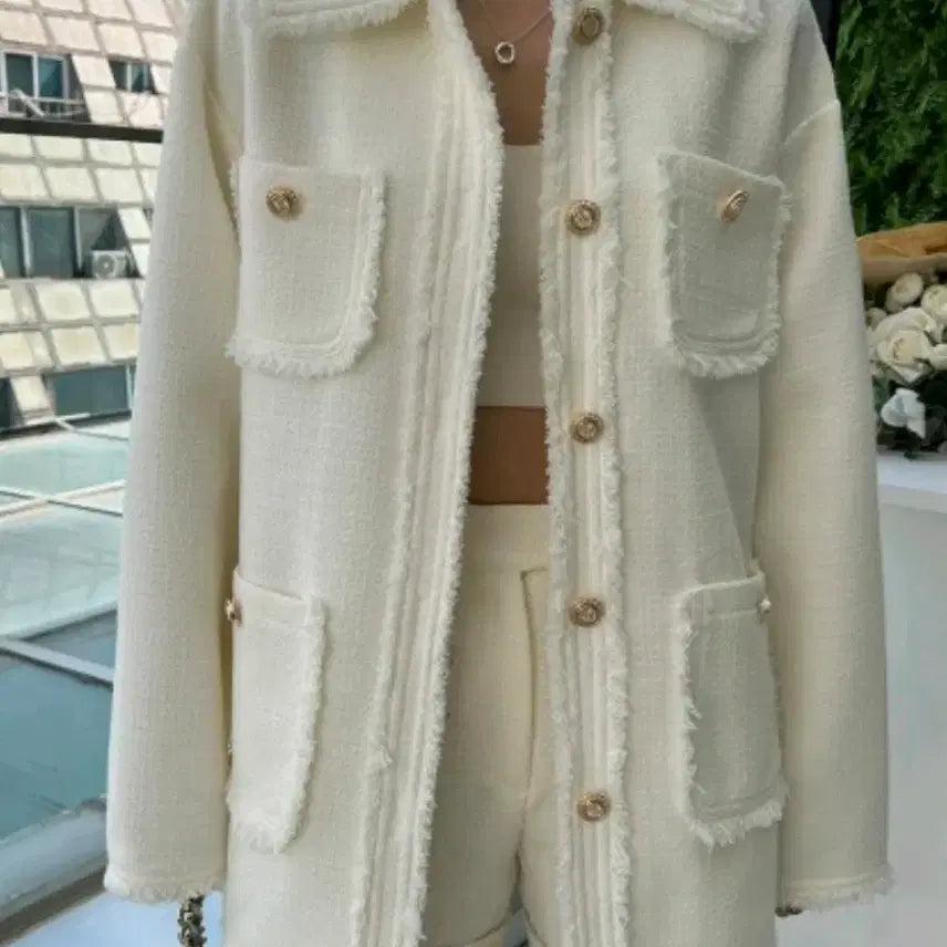 [BUNJANG] Tweed Jacket Ivory New / 여성 트위드 자켓 아이보리 새상품