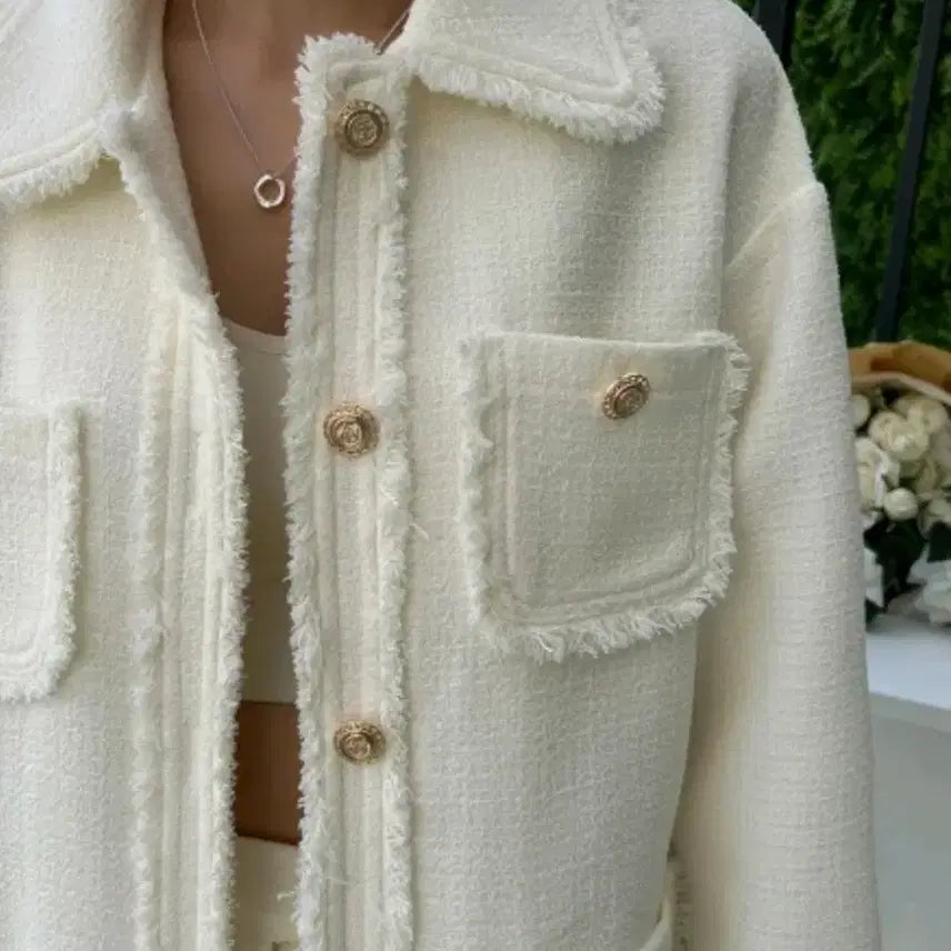 [BUNJANG] Tweed Jacket Ivory New / 여성 트위드 자켓 아이보리 새상품
