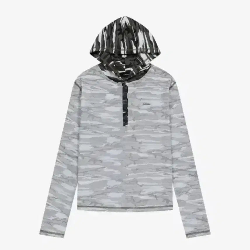 [SOLD OUT] 아캄 camo contrast hooded long sleeve 화이트
