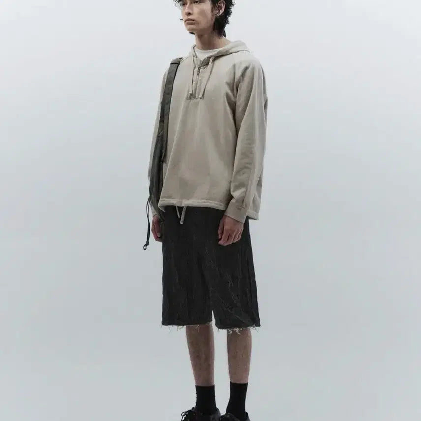 [BUNJANG] 인사일런스 피그먼트 다이드 하프집 후디 sand grey (새상품) / 인사일런스 피그먼트 다이드 하프집 후디 sand grey (새상품)