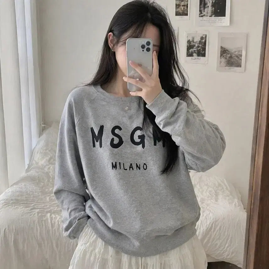 [BUNJANG] MSGM Milano Big Logo Gray Sweatshirt / MSGM 밀라노 빅로고 맨투맨 그레이 XS 여자추천