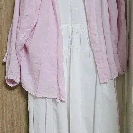 [SOLD OUT] 리플레인 린넨 가디건 + 헬베티카 롱 원피스 코디 세트