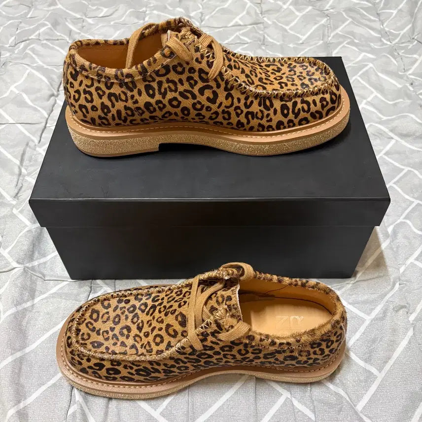 [BUNJANG] D.N.S.R. Horse Leather Leopard Wallabee Shoes (260) / 디앤에스알 홀스레더 레오파드 왈라비 260
