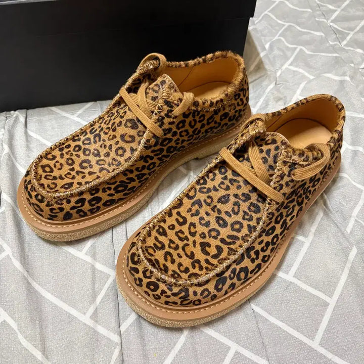 [BUNJANG] D.N.S.R. Horse Leather Leopard Wallabee Shoes (260) / 디앤에스알 홀스레더 레오파드 왈라비 260