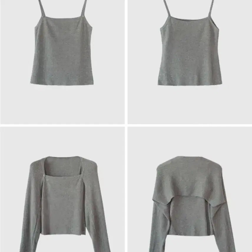 [BUNJANG] Noirrete Creme Bolero Layered Knit Top / 누아르테 크렘 볼레로 레이어드 니트 모카 베이지