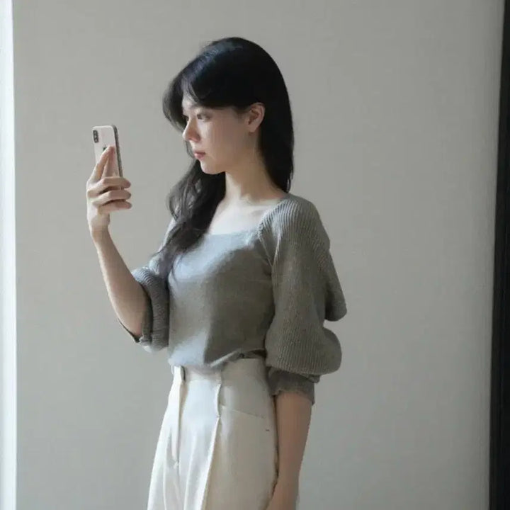 [BUNJANG] Noirrete Creme Bolero Layered Knit Top / 누아르테 크렘 볼레로 레이어드 니트 모카 베이지