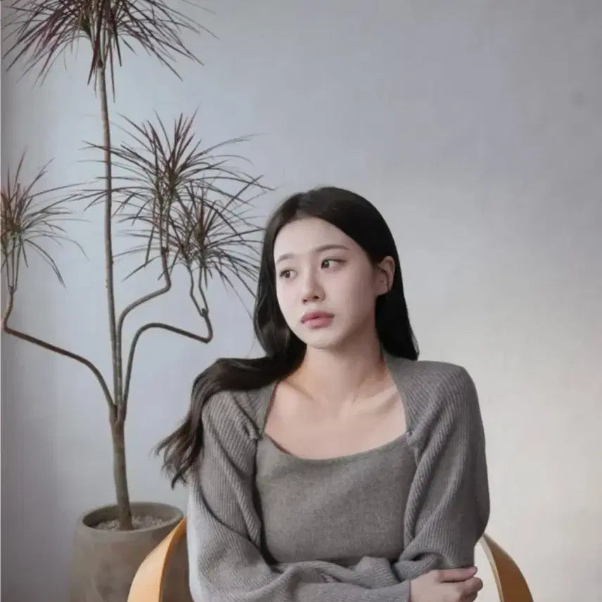 [BUNJANG] Noirrete Creme Bolero Layered Knit Top / 누아르테 크렘 볼레로 레이어드 니트 모카 베이지