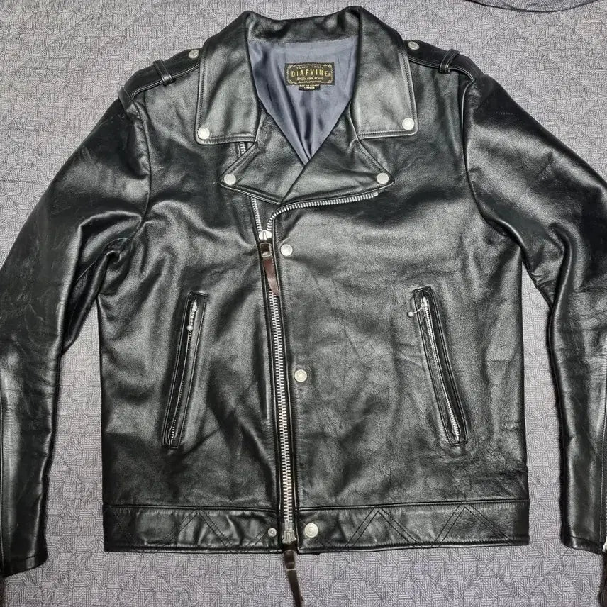 [BUNJANG] D.IF.BY.DIAPVANE Johnny Steerhide Leather Jacket / 디아프바인 죠니 스티어하이드 L사이즈