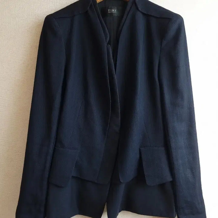[BUNJANG] Time Navy Collarless Jacket / 한섬 타임 네이비 노카라 자켓