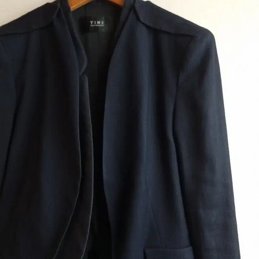 [BUNJANG] Time Navy Collarless Jacket / 한섬 타임 네이비 노카라 자켓