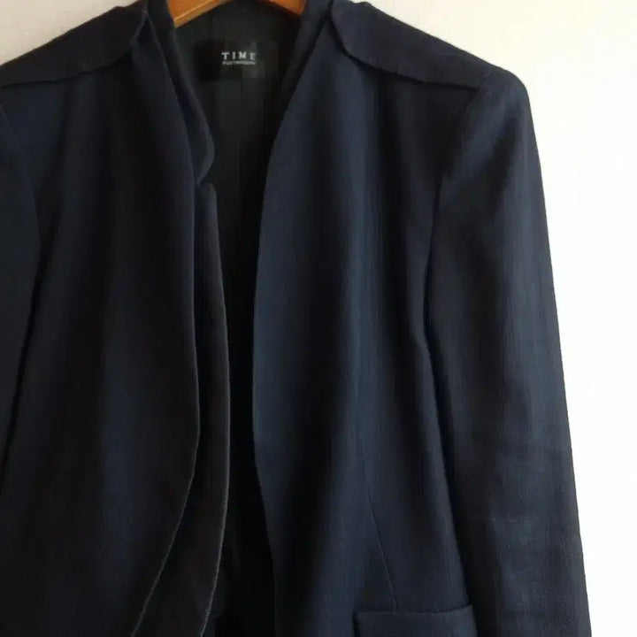 [BUNJANG] Time Navy Collarless Jacket / 한섬 타임 네이비 노카라 자켓