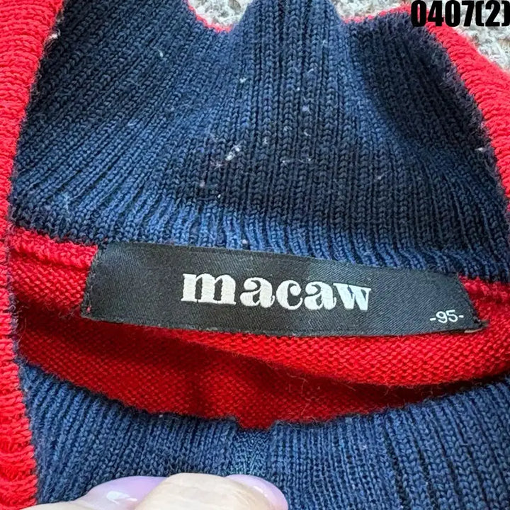 [BUNJANG] MACAW SPORTS Colorful Long Knit Top / MACAW SPORTS 컬러풀 롱 니트 95
