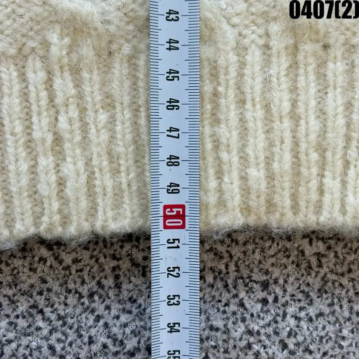 [BUNJANG] Ivory Cable Knit Sweater / 아이보리 리본 장식 케이블 니트 s