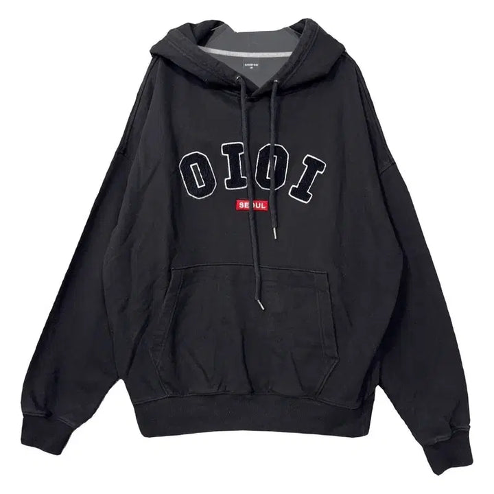 [BUNJANG] OIOI Logo Embroidered Black Hoodie / OIOI 로고 자수 블랙 후드티 M