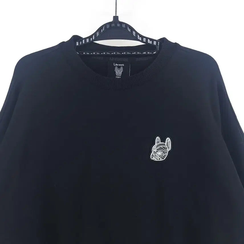 [BUNJANG] Life Work Black Asymmetric Sweatshirt / [여F]라이프워크 블랙 비대칭 스웻[63-077]/레이디블루